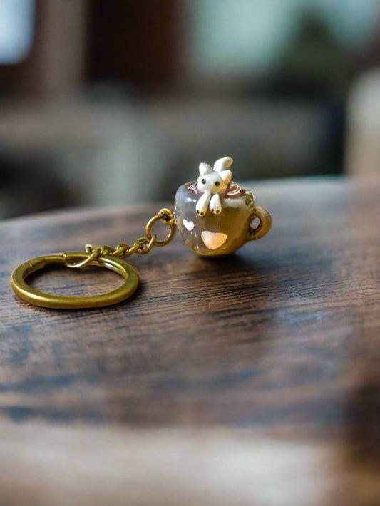 Mocha meow keychain
