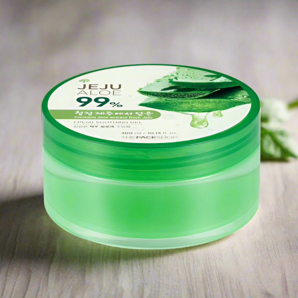 THE FACE SHOP Gel apaisant frais à l'aloès de Jeju 300 ml (pot)